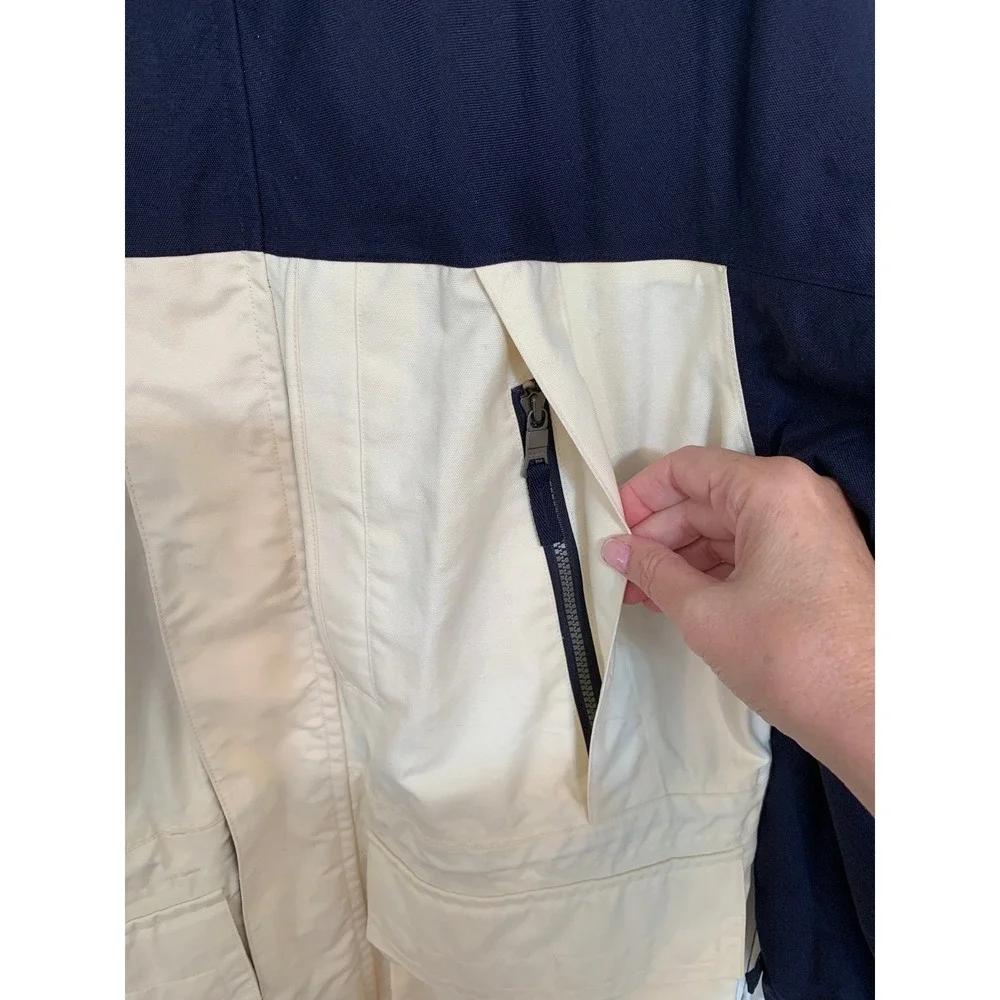 Vintage Nautica Mens Colorblock Sailing Jacket Navy‎ Cream Yachting Jacket / L